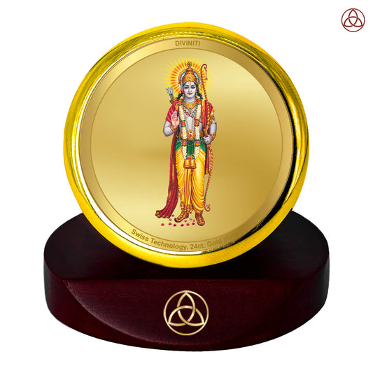 Ram Ji | Divine Lord Ram Car Dashboard & Tabletop Photo Frame in 24K Gold Plated Foil