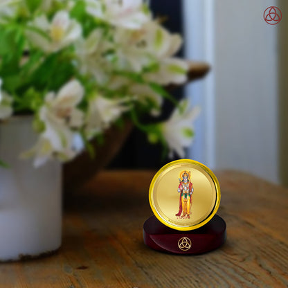 Ram Ji | Divine Lord Ram Car Dashboard & Tabletop Photo Frame in 24K Gold Plated Foil