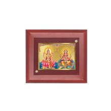 Load image into Gallery viewer, DIVINITI Lakshmi &amp; Ganesha Gold Plated Wall Photo Frame, Table Décor| MDF 1 Wooden Wall Photo Frame and 24K Gold Plated Foil| Religious Photo Frame Idol For Pooja, Gifts Items (16.5CMX14.0CM)

