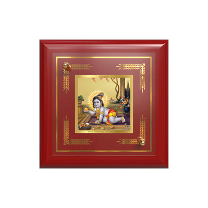 Laddu Gopal | Bal Krishna Tabletop Frame in 24K Gold Plated Foil