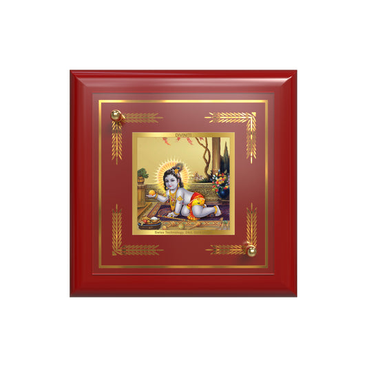 Laddu Gopal | Bal Krishna Tabletop Frame in 24K Gold Plated Foil