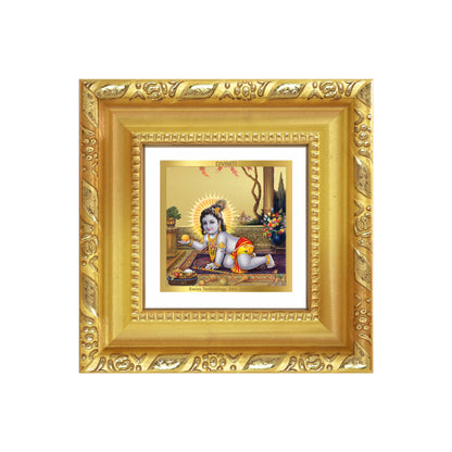 Laddu Gopal | Bal Krishna Tabletop Frame in 24K Gold Plated Foil