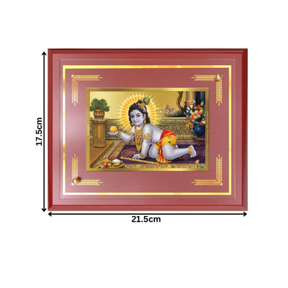 Laddu Gopal | Bal Krishna Wall and Tabletop Photo Frame in 24K Gold Plated Foil