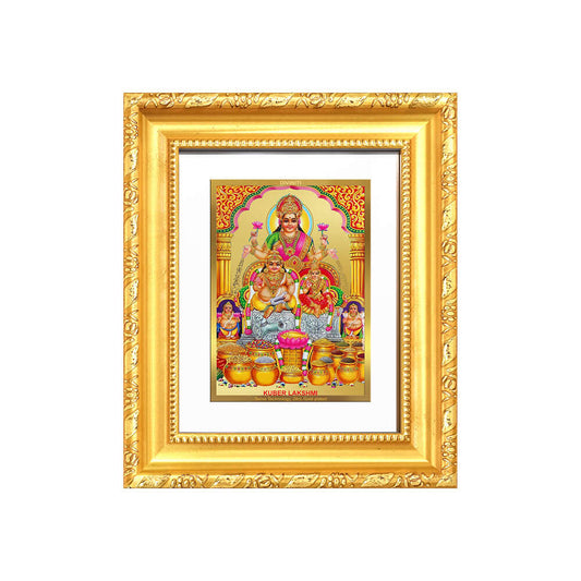 Lakshmi Kuber | Divine Wealth Duo Tabletop Frame in 24K Gold Plated Foil