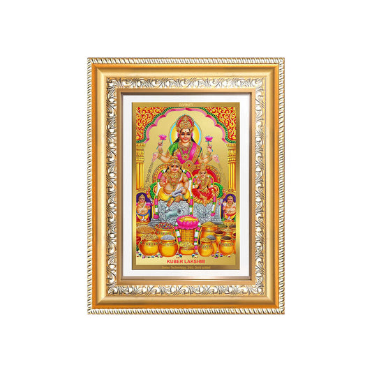 Lakshmi Kuber | Divine Wealth Duo Wall and Tabletop Photo Frame in 24K Gold Plated Foil