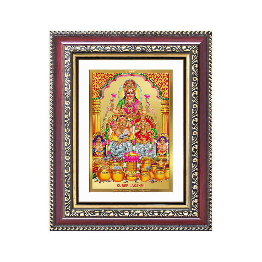 Lakshmi Kuber | Divine Wealth Duo Wall and Tabletop Photo Frame in 24K Gold Plated Foil