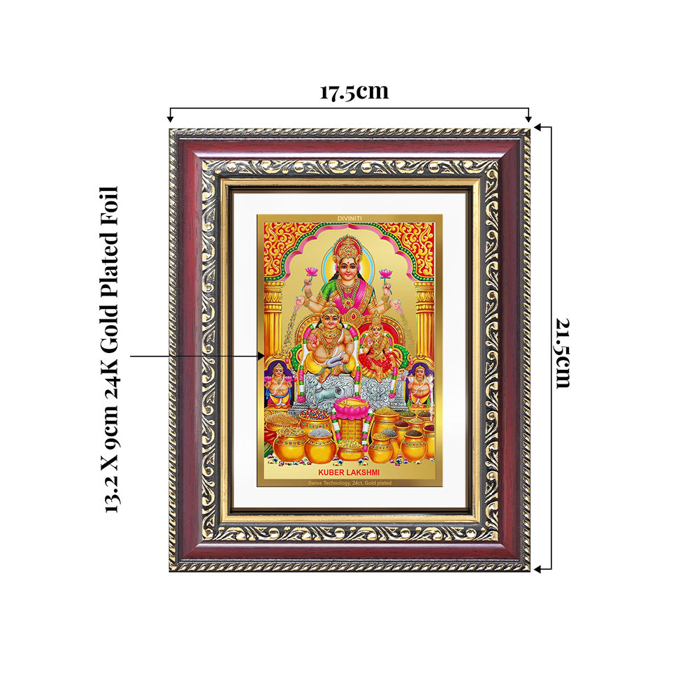 Lakshmi Kuber | Divine Wealth Duo Wall and Tabletop Photo Frame in 24K Gold Plated Foil