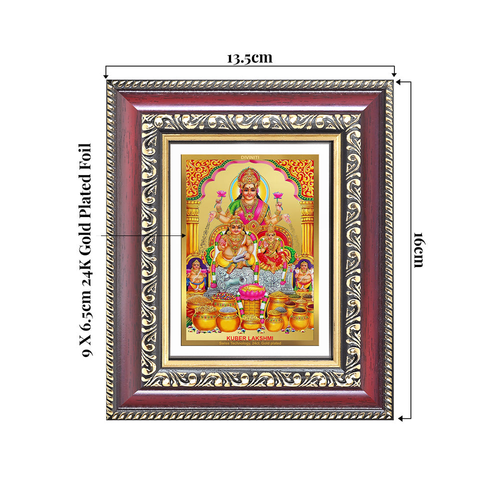 Lakshmi Kuber | Divine Wealth Duo Wall & Tabletop Frame in 24K Gold Plated Foil