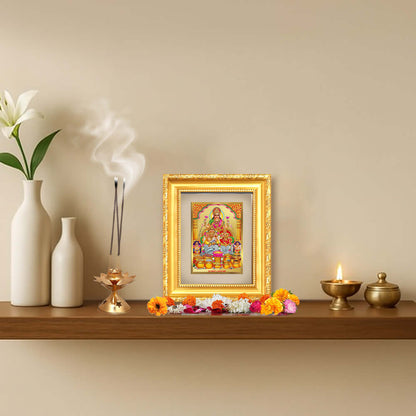 Lakshmi Kuber | Divine Wealth Duo Tabletop Frame in 24K Gold Plated Foil
