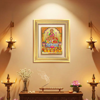Lakshmi Kuber | Divine Wealth Duo Wall Mount Photo Frame in 24K Gold Plated Foil