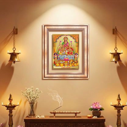 Lakshmi Kuber | Divine Wealth Duo Wall Mount Photo Frame in 24K Gold Plated Foil