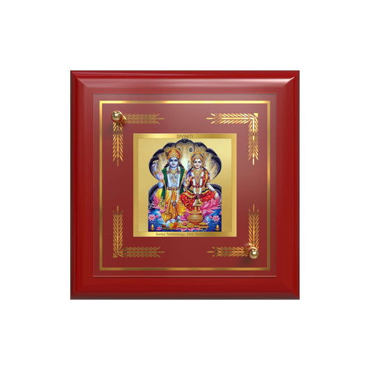 Lakshmi Vishnu | Divine Couple | Goddess of Wealth & Lord of Preservation For Tabletop Frame in 24K Gold Plated Foil