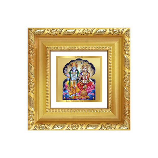 Lakshmi Vishnu | Divine Couple | Goddess of Wealth & Lord of Preservation For Tabletop Frame in 24K Gold Plated Foil