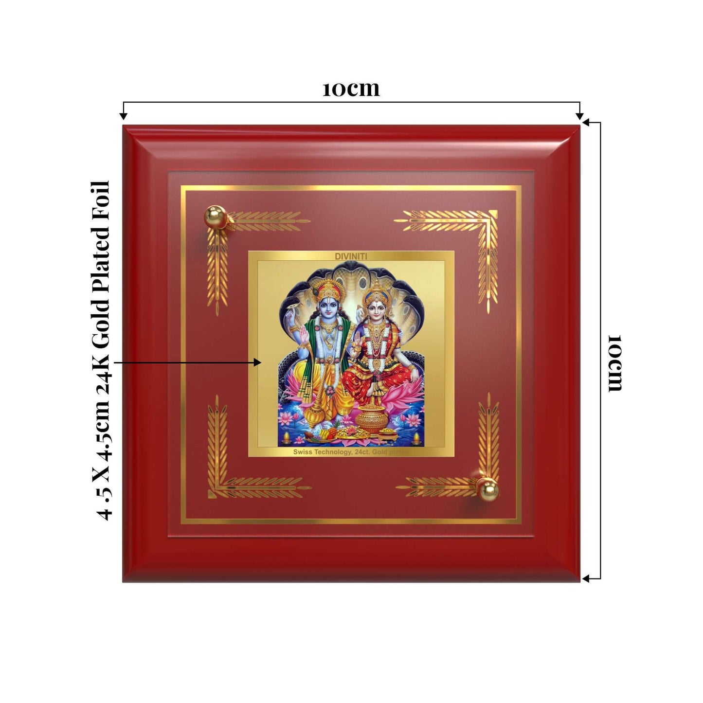 Lakshmi Vishnu | Divine Couple | Goddess of Wealth & Lord of Preservation For Tabletop Frame in 24K Gold Plated Foil