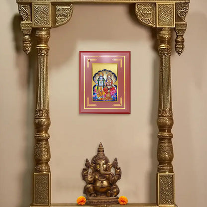 Lakshmi Vishnu | Divine Consort Wall and Tabletop Photo Frame in 24K Gold Plated Foil