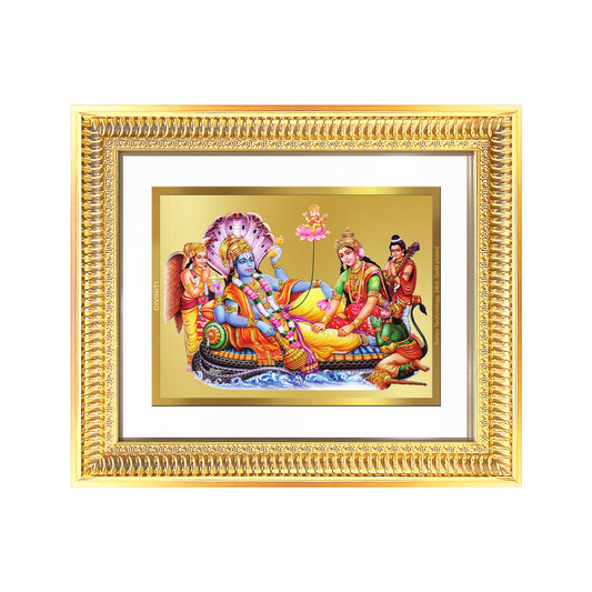 Lakshmi Vishnu Kshir Sagar | Divine Abode Wall Mount Photo Frame in 24K Gold Plated Foil