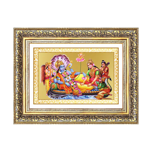 Lakshmi Vishnu Kshir Sagar | Divine Abode Wall Mount Photo Frame in 24K Gold Plated Foil