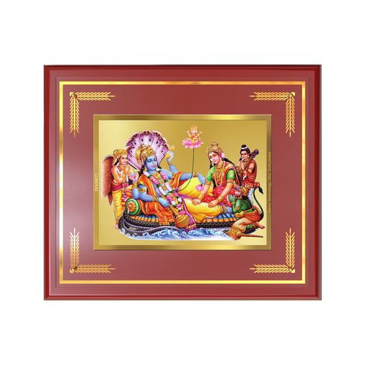 Lakshmi Vishnu  Kshir Sagar | Divine Abode Wall Mount Photo Frame in 24K Gold Plated Foil