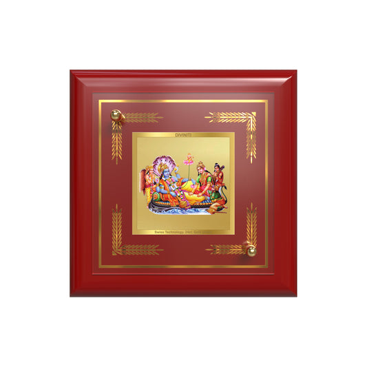 Lakshmi Vishnu Kshir Sagar | Divine Abode Tabletop Frame in 24K Gold Plated Foil
