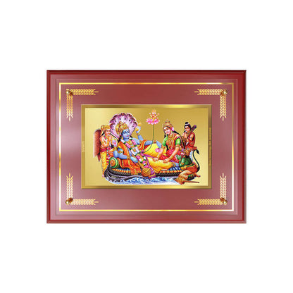 Lakshmi Vishnu Kshir Sagar Photo Frame 24k gold plated foil