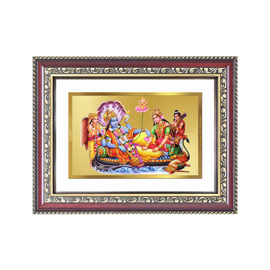 Lakshmi Vishnu Kshir Sagar | Divine Abode Wall and Tabletop Photo Frame in 24K Gold Plated Foil