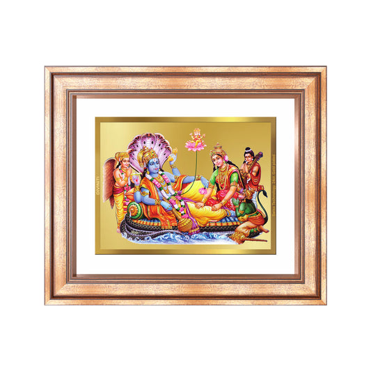 Lakshmi Vishnu Kshir Sagar | Divine Abode Wall Mount Photo Frame in 24K Gold Plated Foil
