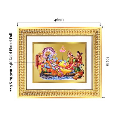 Lakshmi Vishnu Kshir Sagar | Divine Abode Wall Mount Photo Frame in 24K Gold Plated Foil