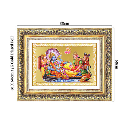 Lakshmi Vishnu Kshir Sagar | Divine Abode Wall Mount Photo Frame in 24K Gold Plated Foil