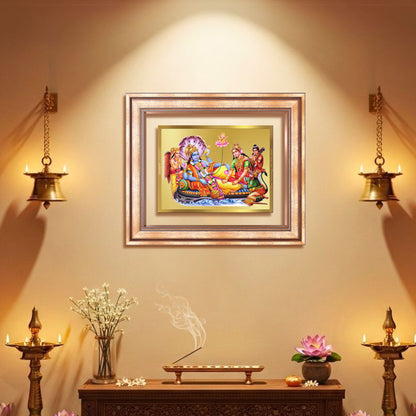 Lakshmi Vishnu Kshir Sagar | Divine Abode Wall Mount Photo Frame in 24K Gold Plated Foil