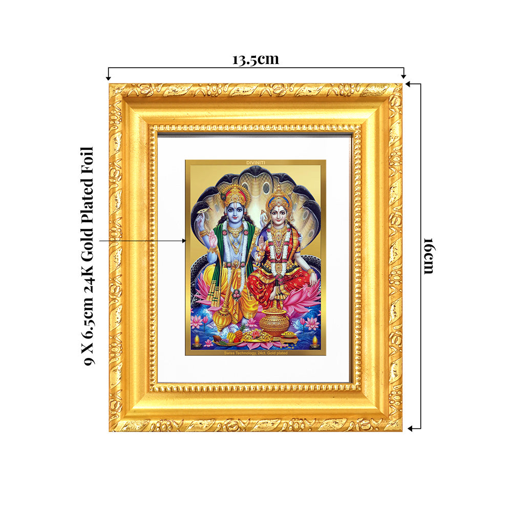 Lakshmi Vishnu | Divine Consort Wall & Tabletop Frame in 24K Gold Plated Foil