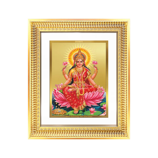 Goddess Lakshmi | Devi of Wealth & Prosperity Wall Mount Photo Frame in 24K Gold Plated Foil