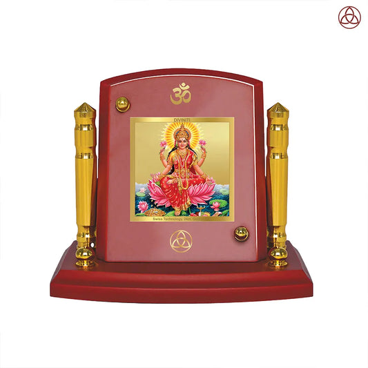 Goddess Lakshmi | Devi of Wealth & Prosperity Car Dashboard Frame in 24K Gold Plated Foil