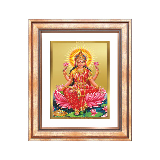 Goddess Lakshmi | Devi of Wealth & Prosperity Wall Mount Photo Frame in 24K Gold Plated Foil