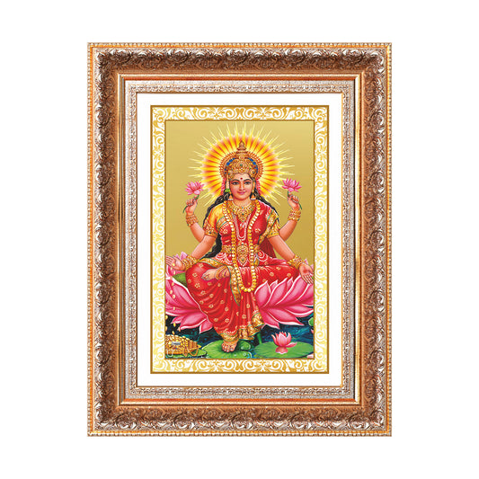 Goddess Lakshmi | Devi of Wealth & Prosperity Wall Mount Photo Frame in 24K Gold Plated Foil