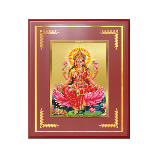 Goddess Lakshmi | Devi of Wealth & Prosperity Wall Mount Photo Frame in 24K Gold Plated Foil