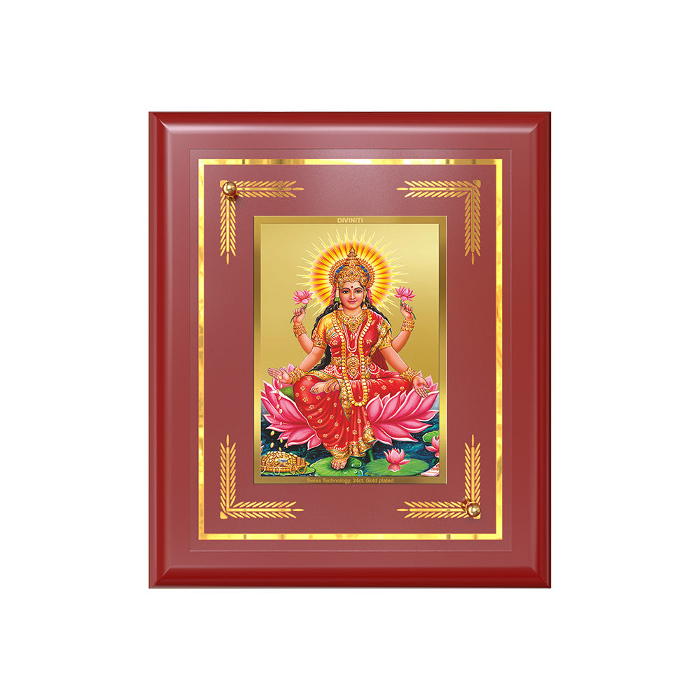 Goddess Lakshmi | Devi of Wealth & Prosperity Wall & Tabletop Frame in 24K Gold Plated Foil