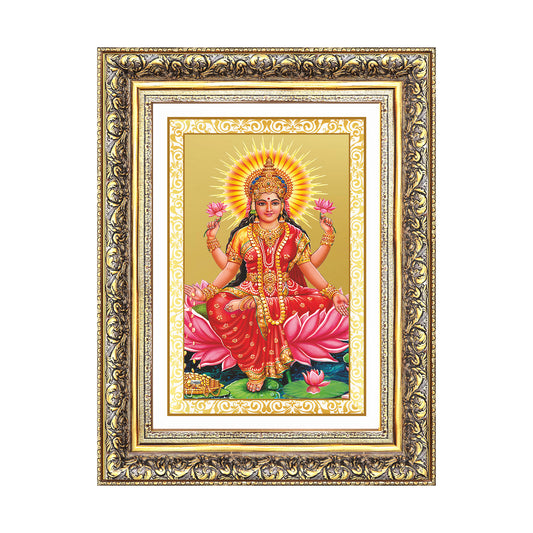 Goddess Lakshmi | Devi of Wealth & Prosperity Wall Mount Photo Frame in 24K Gold Plated Foil