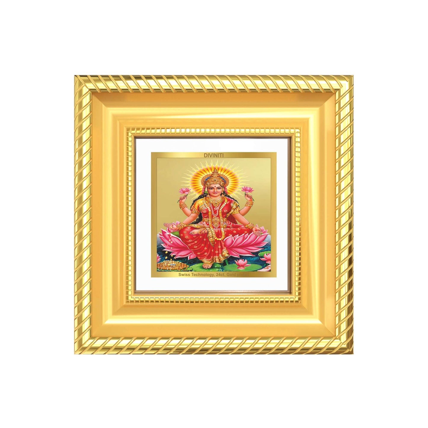 Goddess Lakshmi tabletop frame in 24k gold plated foil