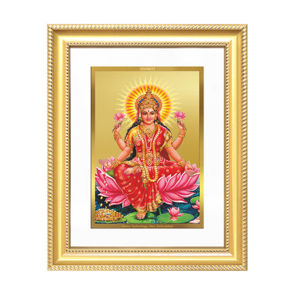 Goddess Lakshmi | Devi of Wealth & Prosperity Wall Mount Photo Frame in 24K Gold Plated Foil