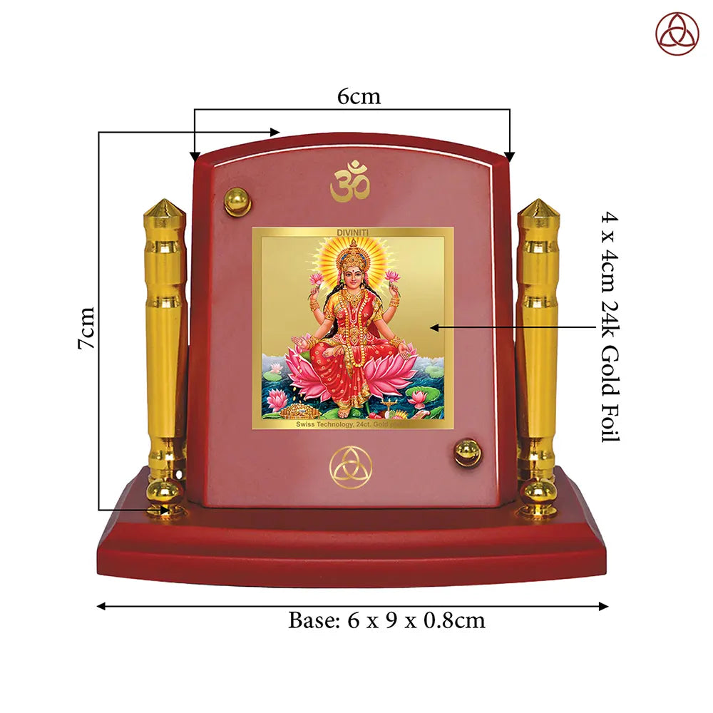Goddess Lakshmi | Devi of Wealth & Prosperity Car Dashboard Frame in 24K Gold Plated Foil
