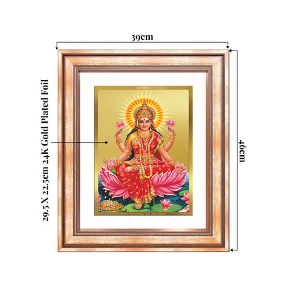 Goddess Lakshmi | Devi of Wealth & Prosperity Wall Mount Photo Frame in 24K Gold Plated Foil