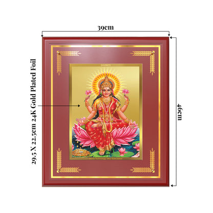 Goddess Lakshmi | Devi of Wealth & Prosperity Wall Mount Photo Frame in 24K Gold Plated Foil