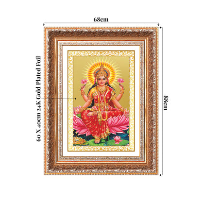 Goddess Lakshmi | Devi of Wealth & Prosperity Wall Mount Photo Frame in 24K Gold Plated Foil