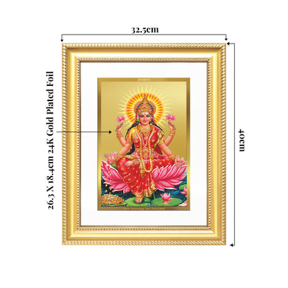 Goddess Lakshmi | Devi of Wealth & Prosperity Wall Mount Photo Frame in 24K Gold Plated Foil