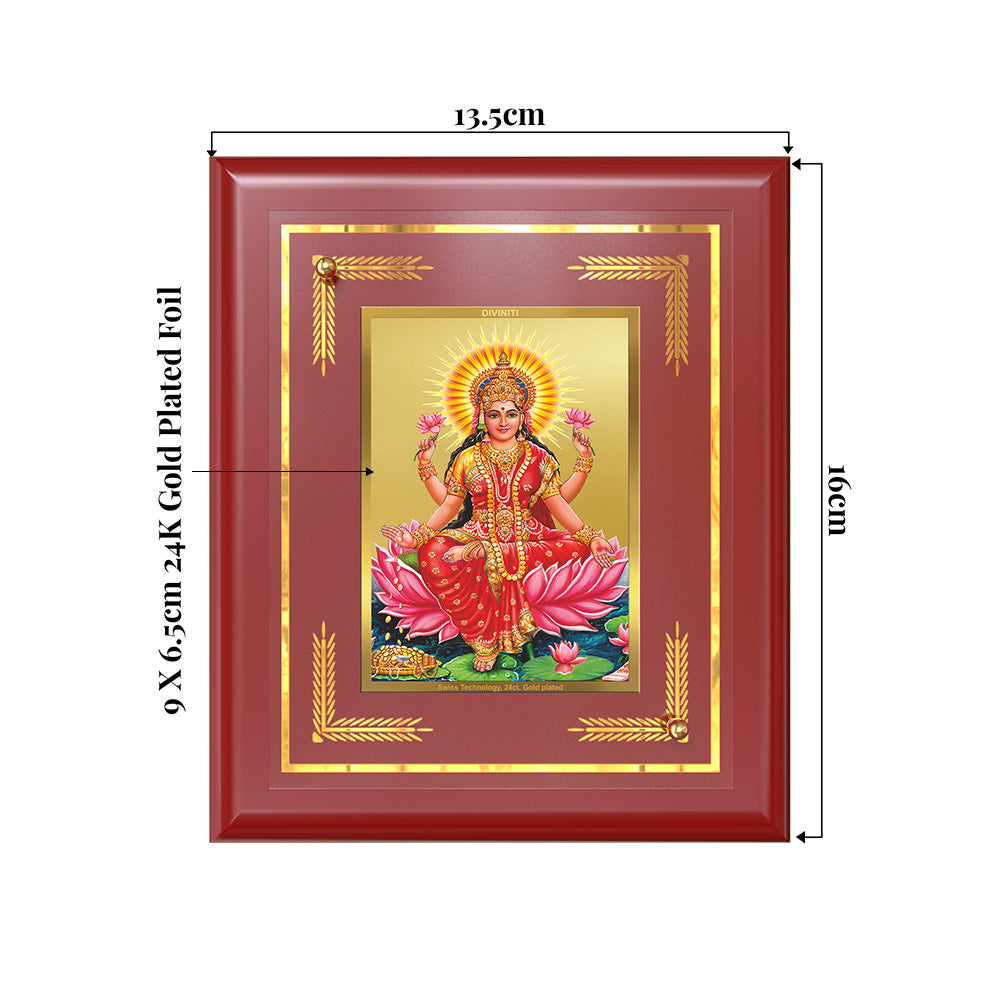 Goddess Lakshmi | Devi of Wealth & Prosperity Wall & Tabletop Frame in 24K Gold Plated Foil