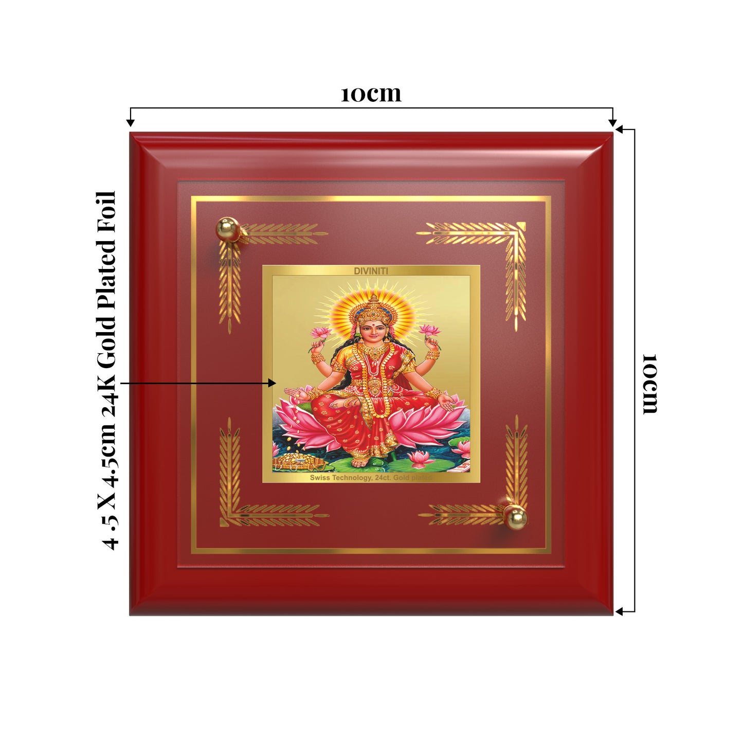 Goddess Lakshmi | Devi of Wealth & Prosperity Tabletop Frame in 24K Gold Plated Foil