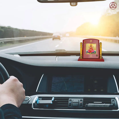 Goddess Lakshmi | Devi of Wealth & Prosperity Car Dashboard Frame in 24K Gold Plated Foil