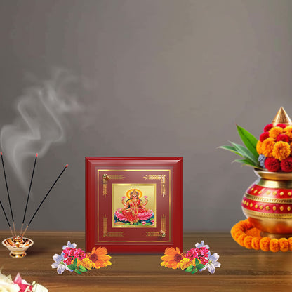 Goddess Lakshmi | Devi of Wealth & Prosperity Tabletop Frame in 24K Gold Plated Foil