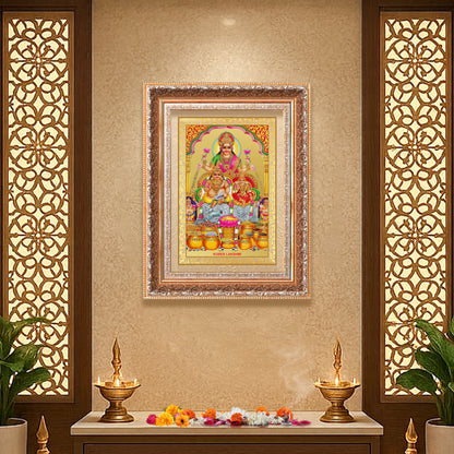 Lakshmi Kuber | Divine Wealth Duo Wall Mount Photo Frame in 24K Gold Plated Foil