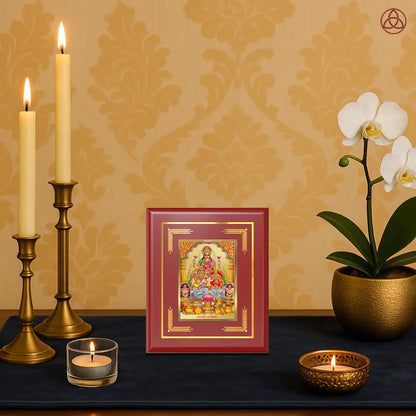 Lakshmi Kuber | Divine Wealth Duo Wall & Tabletop Photo Frame in 24K Gold Plated Foil
